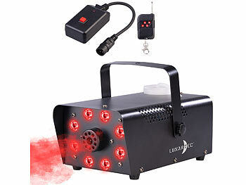 Lunartec Lunartec Nebelmaschine mit 8 RGB-LEDs, 300-ml-Tank, Fernbedienung, 700 Watt elektroniktrade Switzerland