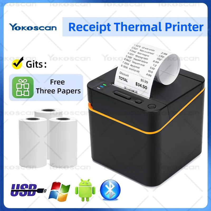 Thermal Receipt Printer 58E mit USB/ Bluetooth inkl. 2 Rollen & USB Kabel