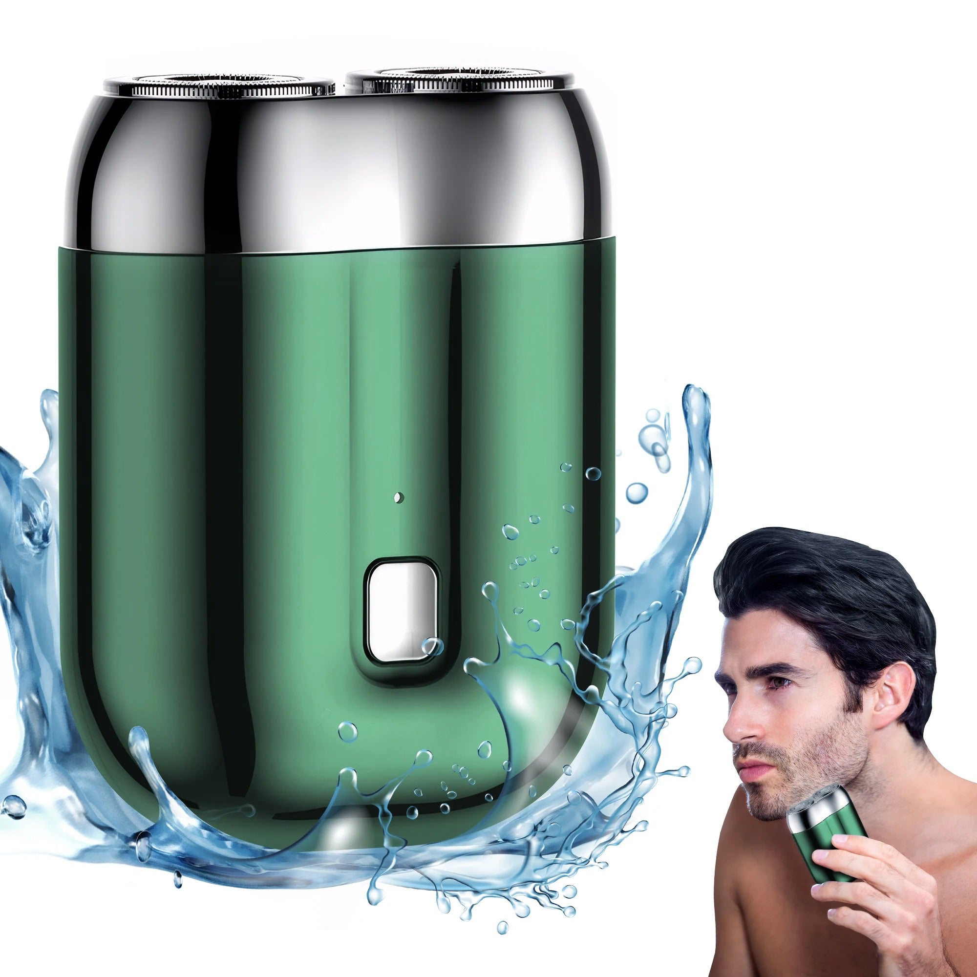 Tragbarer Doppelköpfiger Mini-Magnetrasierer mit Akku für Männer