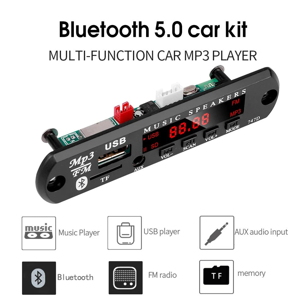 Bluetooth 5,0 Mini MP3 WMA Audio Modul Decoder Board 9V 12V