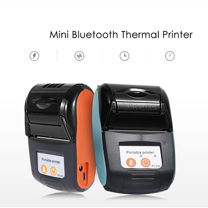 Mini Thermo Quittung Pos Drucker / Bluetooth/USB-C mit 3 Rollen in Hellblau