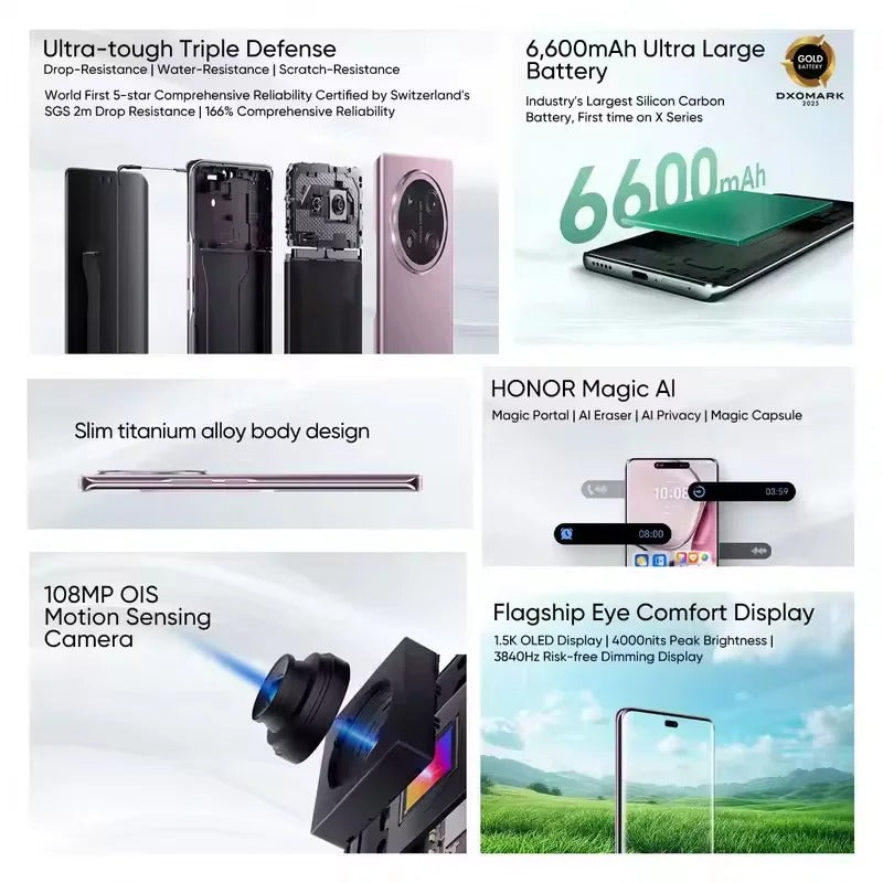 Honor X9C 5G 6600mAh Akku 6.78" 120Hz AMOLED Curved 12GB Ram 256GB Speicher 66W