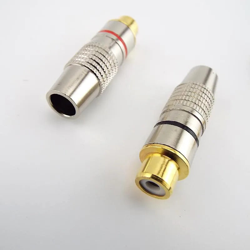 Chinch Stecker Vergoldet - Zum verlöten 2 Stk/ 1 Paar Stecker oder Kupplung