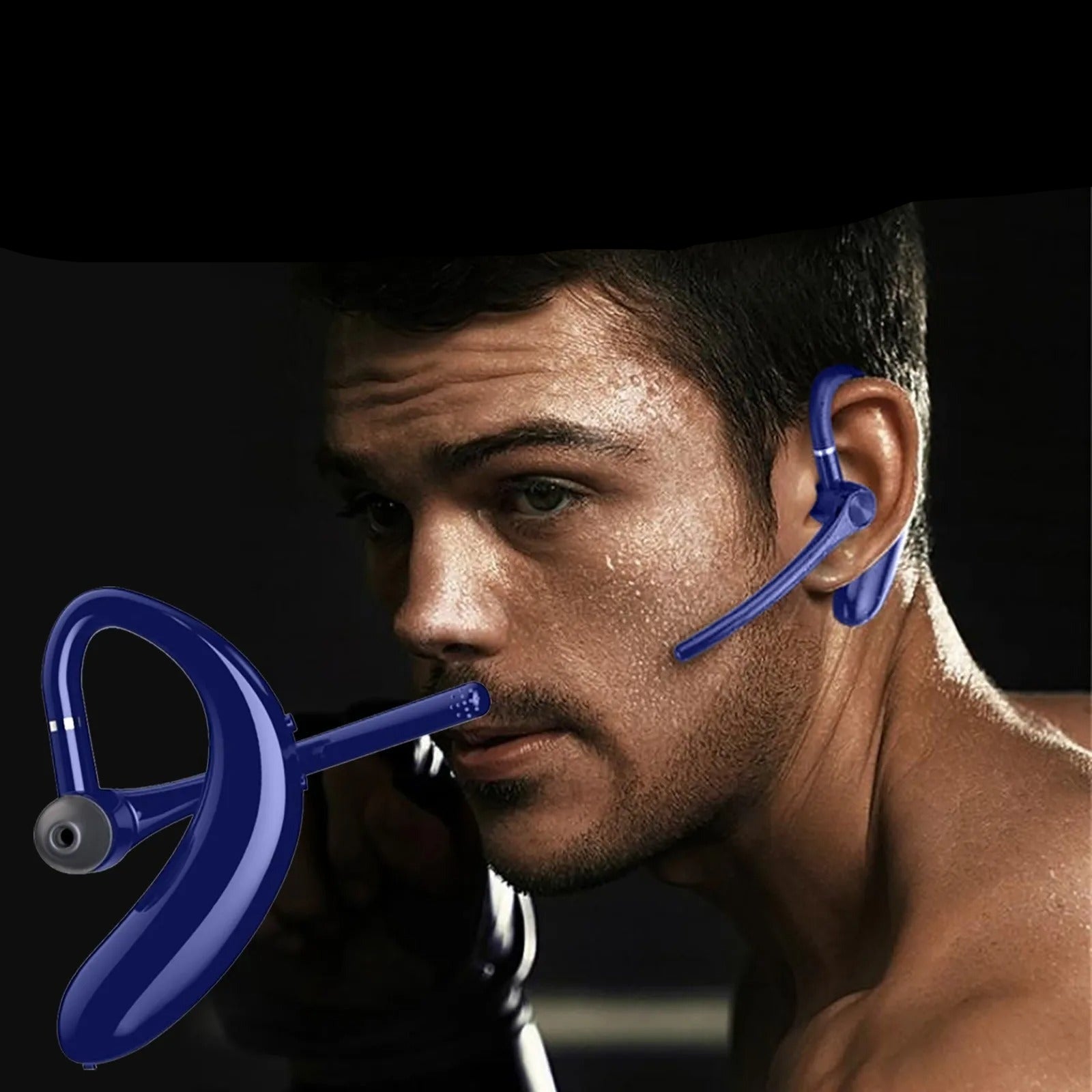 Ein Ohr Stereo Headset mit Mikrofon Arm in Blau PDS6000
