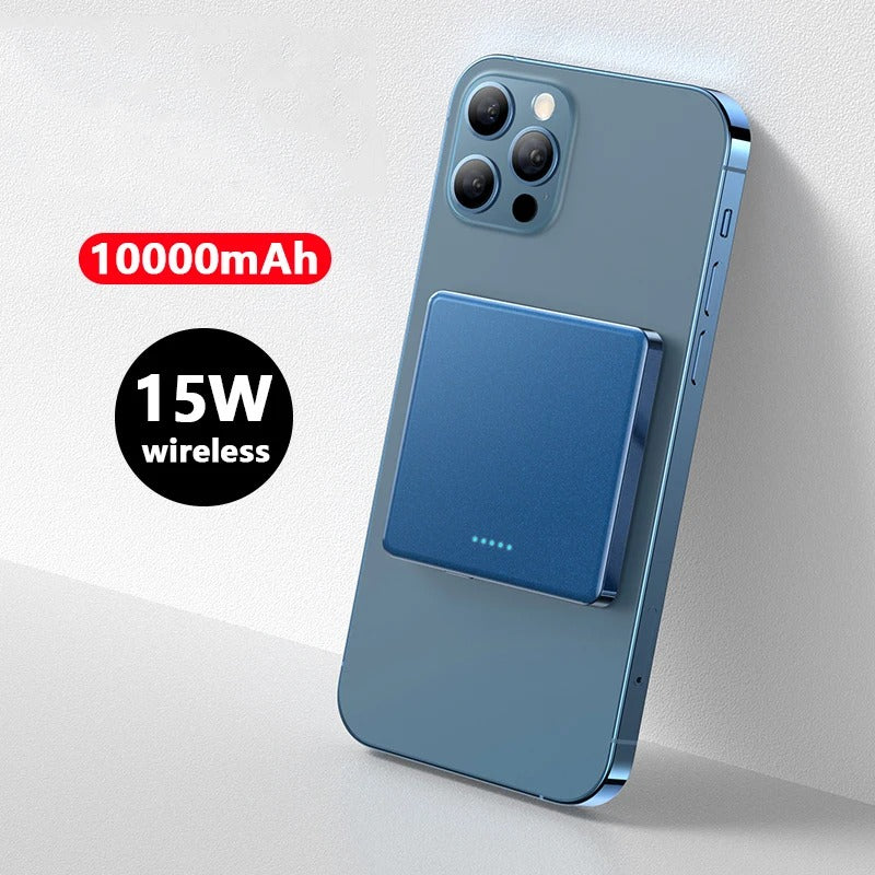 Magnetic Wireless Powerbank 10.000mAh, Blau für iPhones