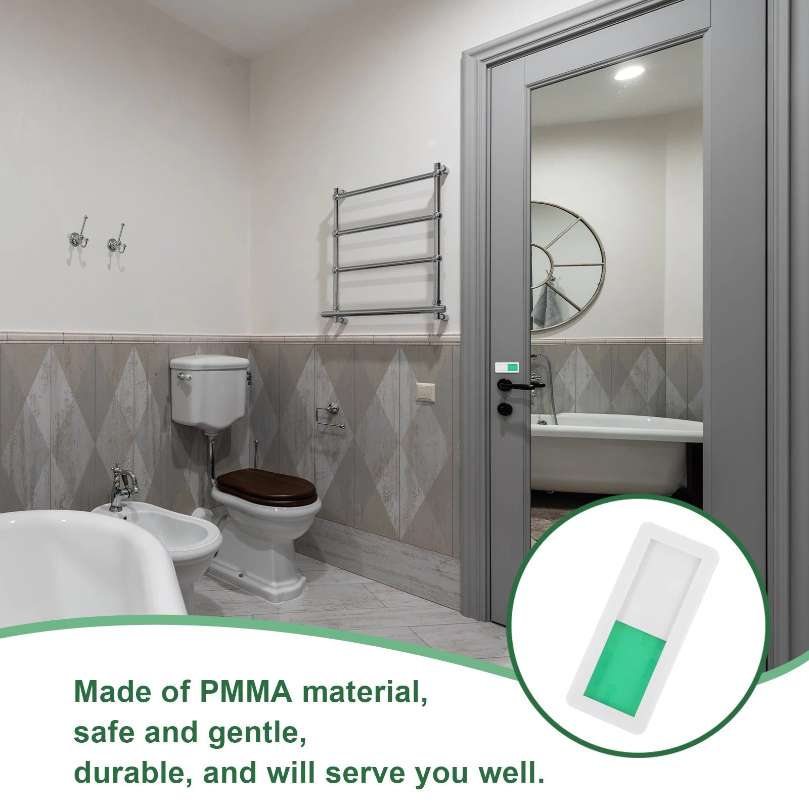 Selbstklebende Schilder für Bürotüren, WC - Frei-Besetzt Rot/Grün 7x3cm