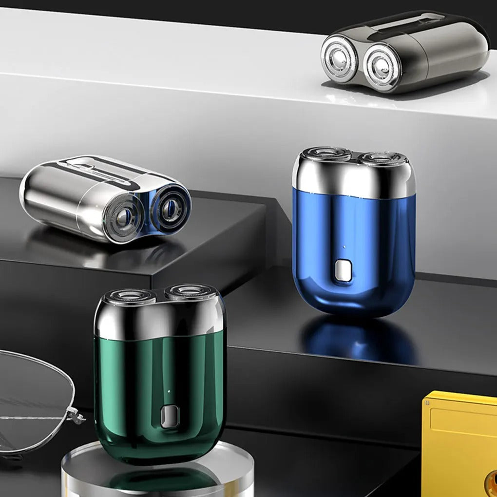 Tragbarer Doppelköpfiger Mini-Magnetrasierer mit Akku für Männer