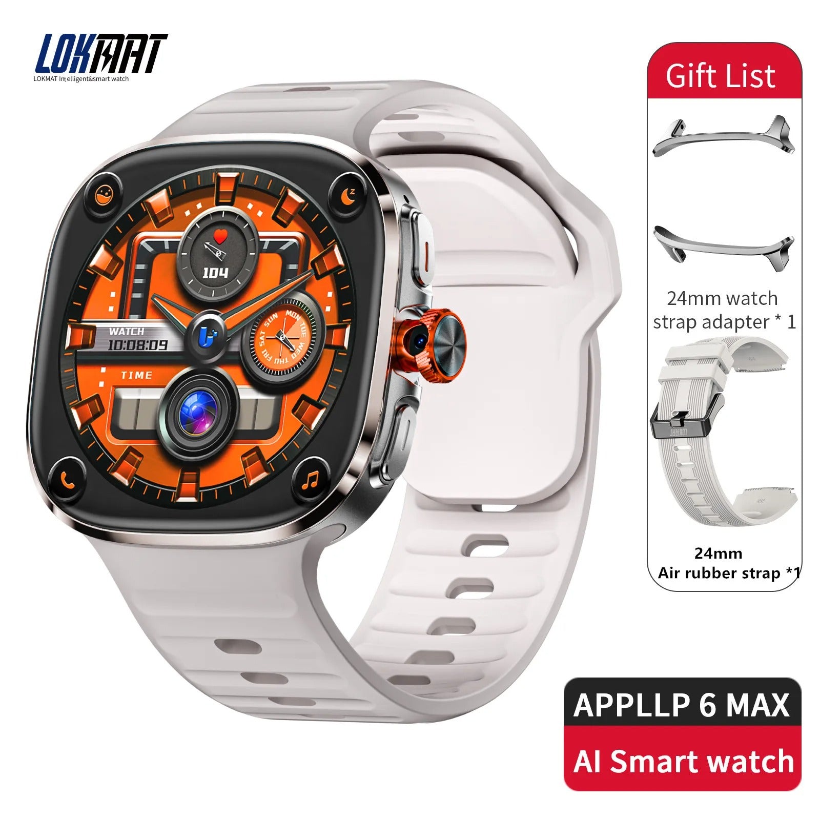 APPLLP 6 Max Android Smartwatch 4G AMOLED Display und Rotierende Kamera