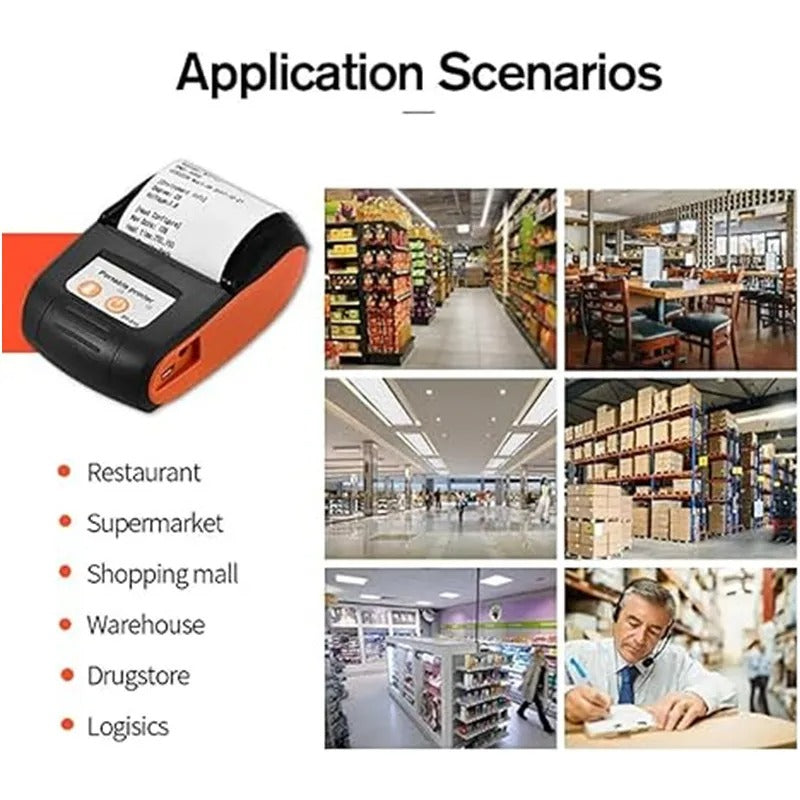 Mini Thermo Quittung Pos Drucker / Bluetooth/USB-C mit 3 Rollen in Hellblau