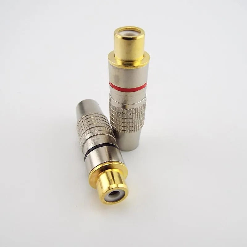 Chinch Stecker Vergoldet - Zum verlöten 2 Stk/ 1 Paar Stecker oder Kupplung