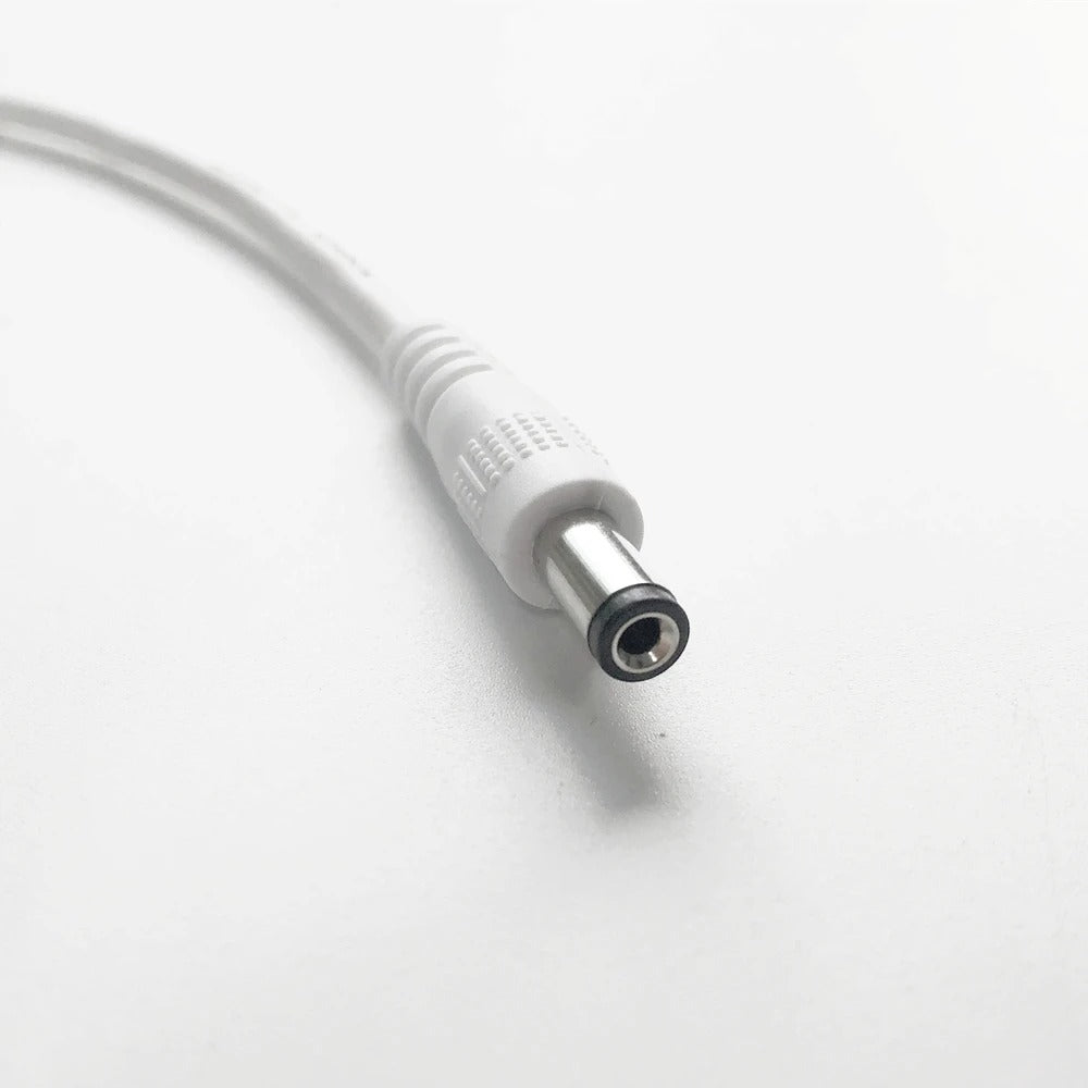 Strom Verlängerungskabel für Überwachungskameras 5,5mm x 2,1mm Weiß