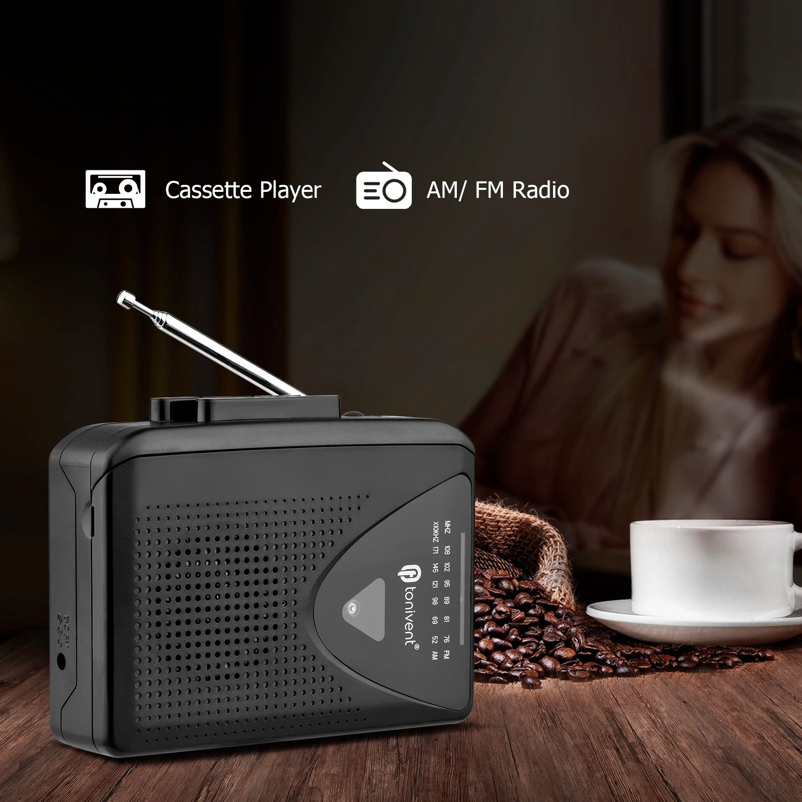 Tonivent Kassetten Player mit FM Radio