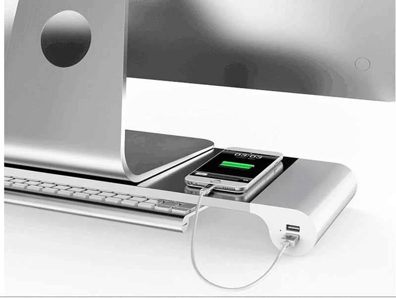 Aluminium-Desktop-Monitor Stand Bar mit 4 x USB 2.0 Anschlüsse ( Gebraucht Artikel )