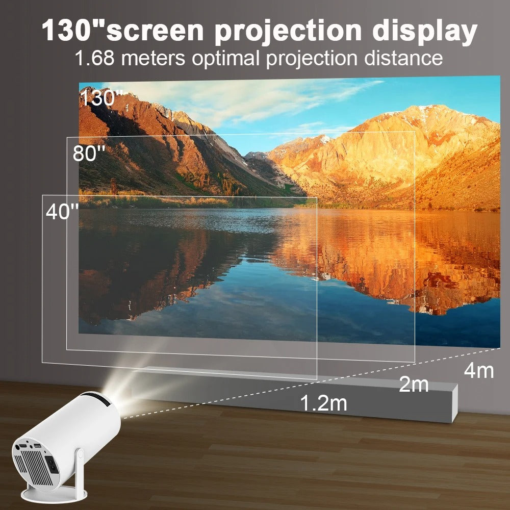 Android 11 Led Projektor Beamer 1280*720p 4k Wifi6/BT 5.0 200 Ansi Lumen