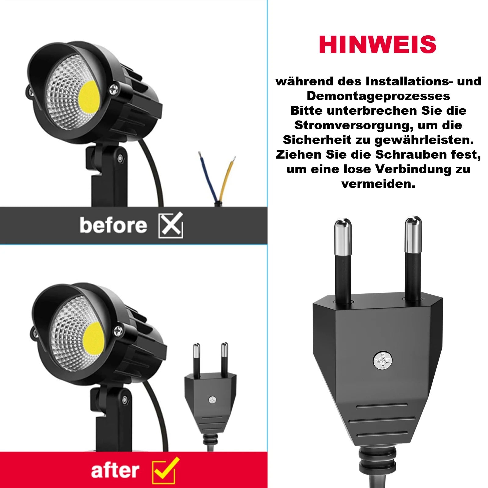 EU/CH-Stecker Adapter 220V zum selber schrauben