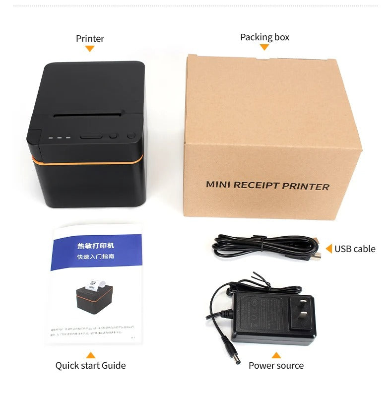 Thermal Receipt Printer 58E mit USB/ Bluetooth inkl. 2 Rollen & USB Kabel