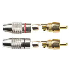 Chinch Stecker Vergoldet - Zum verlöten 2 Stk/ 1 Paar Stecker oder Kupplung