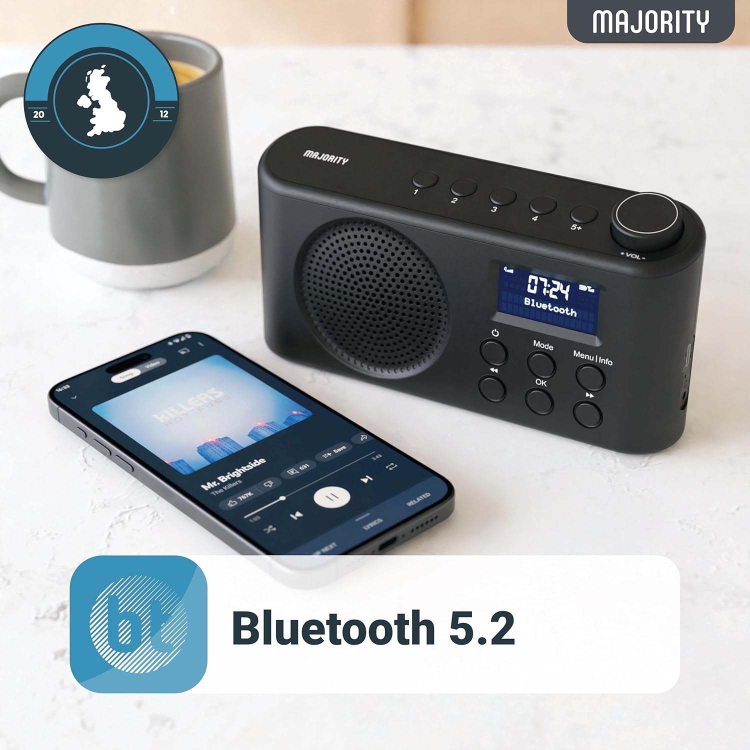 Majority Tragbares DAB+ Radio mit Bluetooth & USB-C & Akku Elektroniktrade Switzerland