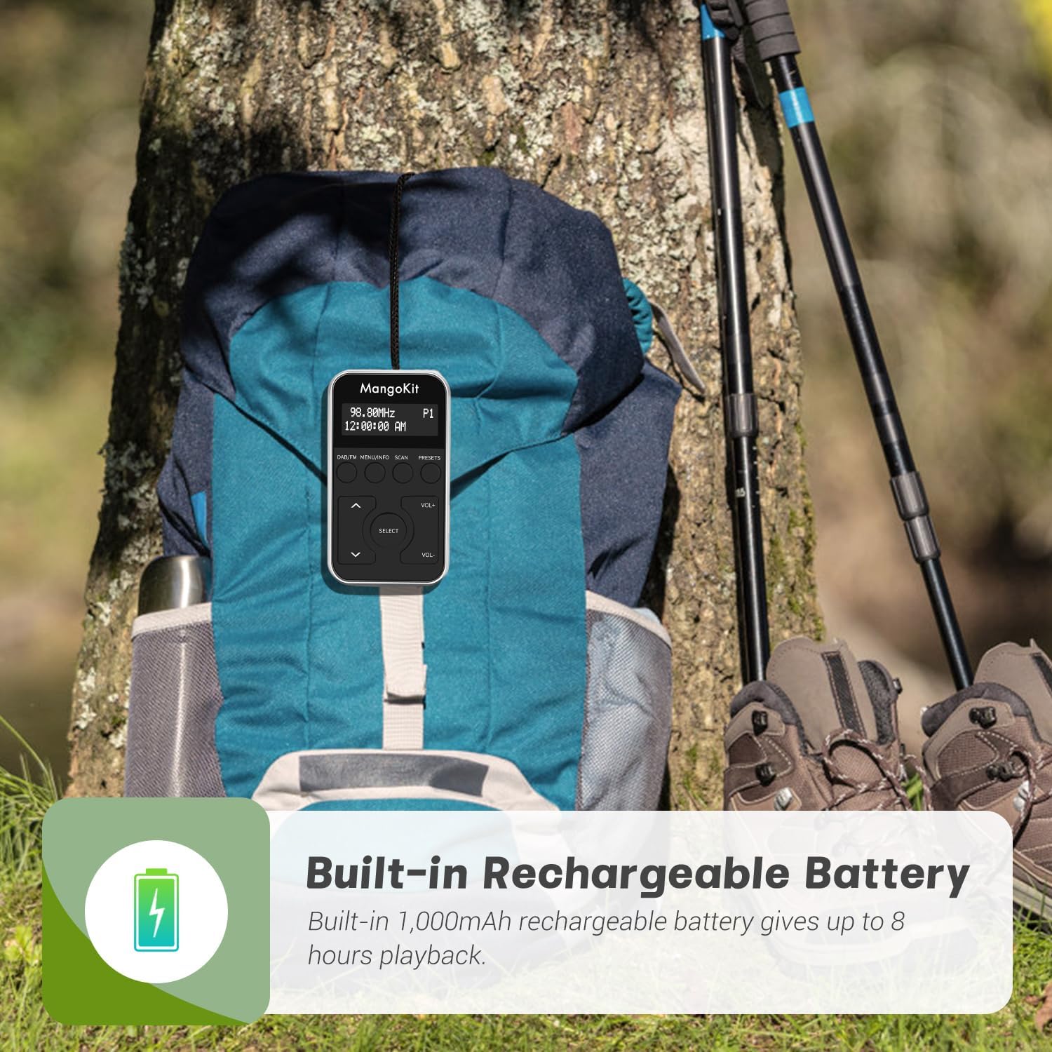 MangoKit Tragbares Mini Taschen FM/ DAB+ Radio mit Kopfhörern und Akkubetrieb elektroniktrade Switzerland