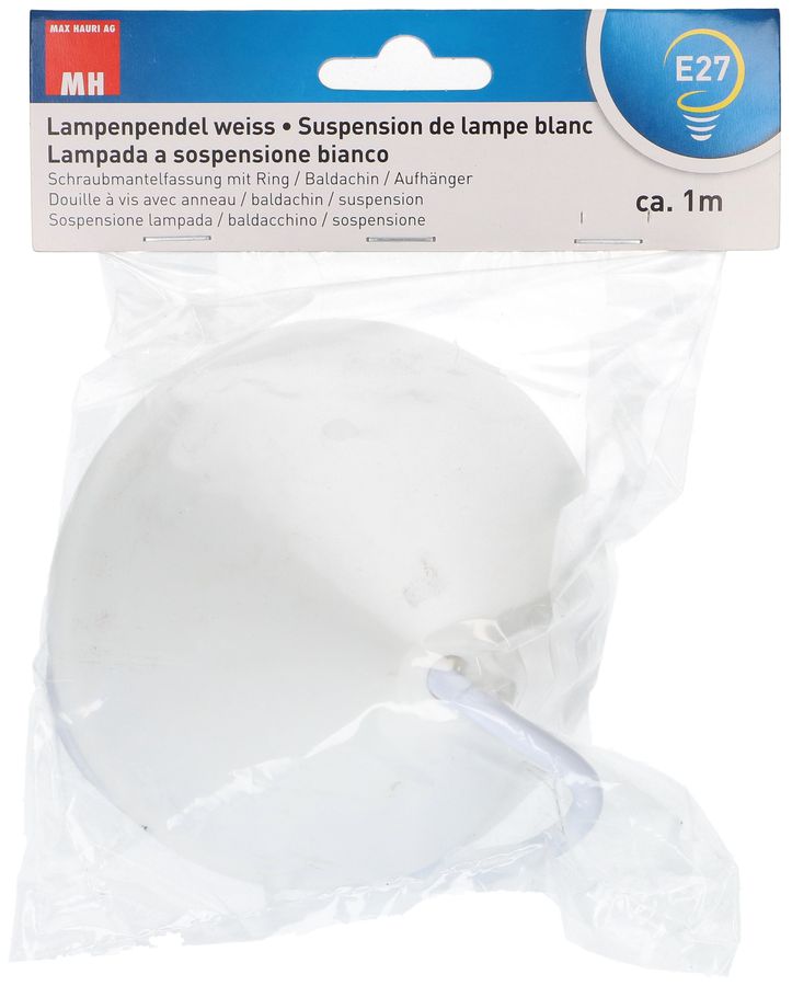 MAX HAURI BUILD Lampenpendel E27 weiss L=1.0m Elektroniktrade Switzerland