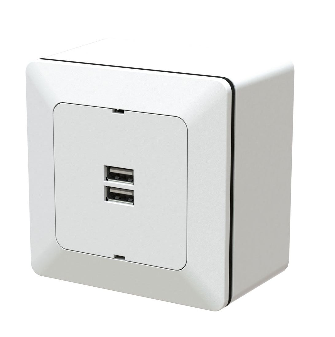 MAX HAURI modino priamos USB Ladesteckdose USB-A+A 17W AP priamos weiss Elektroniktrade Switzerland
