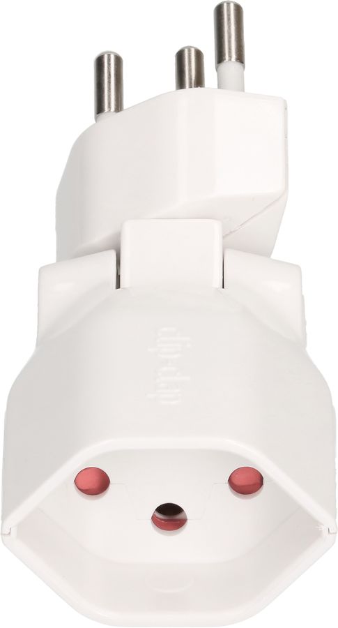 MAX HAURI PLUG Abzweigstecker clip-clap 1x Typ 13 3-polig weiss BS Elektroniktrade Switzerland