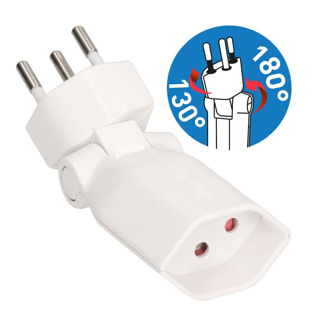MAX HAURI PLUG Abzweigstecker clip-clap 1x Typ 13 3-polig weiss BS Elektroniktrade Switzerland
