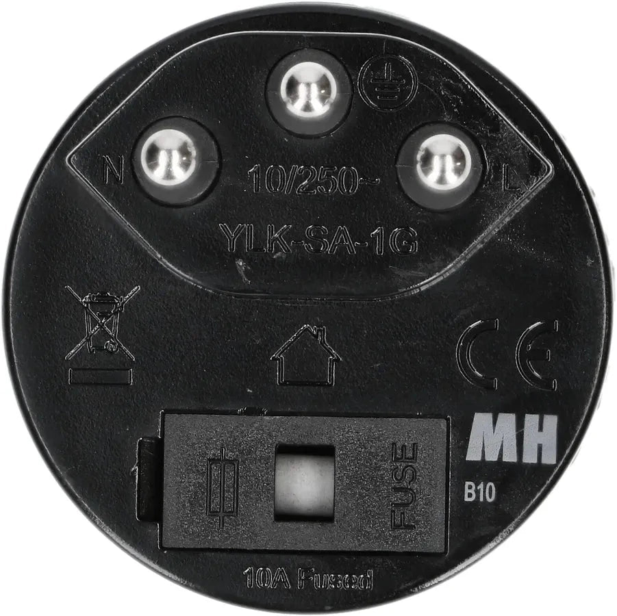 MAX HAURI PLUG Reiseadapter asymmetrisch Typ 12 / Schuko schwarz CH/DE Elektroniktrade Switzerland