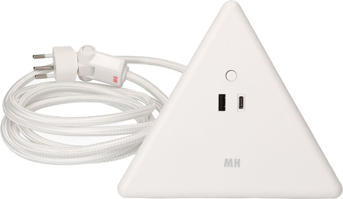 MAX HAURI SPLIT Energy Pyramide Steckdosenleiste 2x Typ 13 ws USB A+C 2.5m cli. Elektroniktrade Switzerland