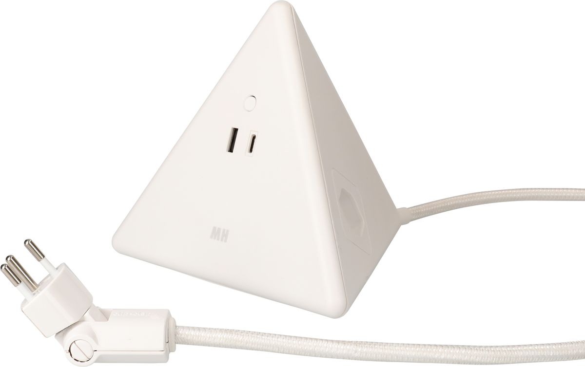 MAX HAURI SPLIT Energy Pyramide Steckdosenleiste 2x Typ 13 ws USB A+C 2.5m cli. Elektroniktrade Switzerland