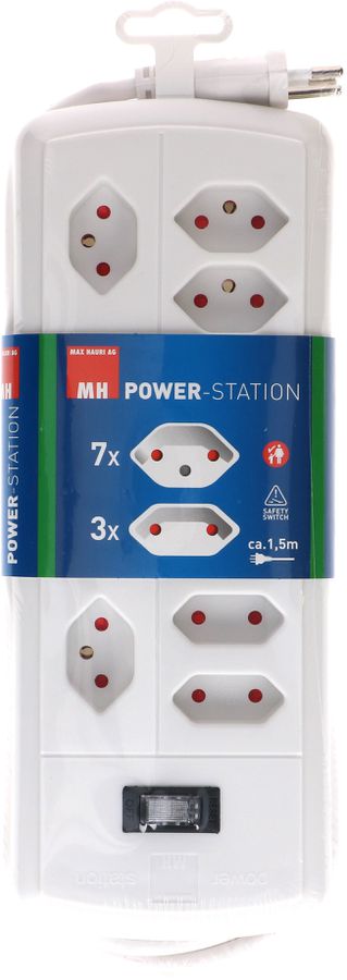 MAX HAURI SPLIT Steckdosenl. Power-Station 7x Typ 13 3x Typ 11 BS ws Scha. 1.5m Elektroniktrade Switzerland