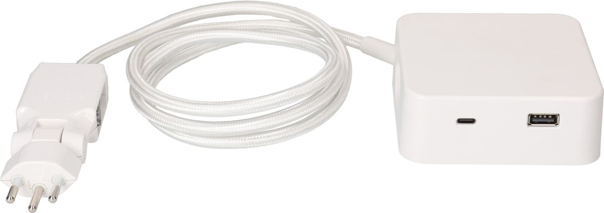 MAX HAURI SPLIT Steckdosenleiste Cube 3x Typ 13 weiss-weiss USB 2m clip-clap Elektroniktrade Switzerland