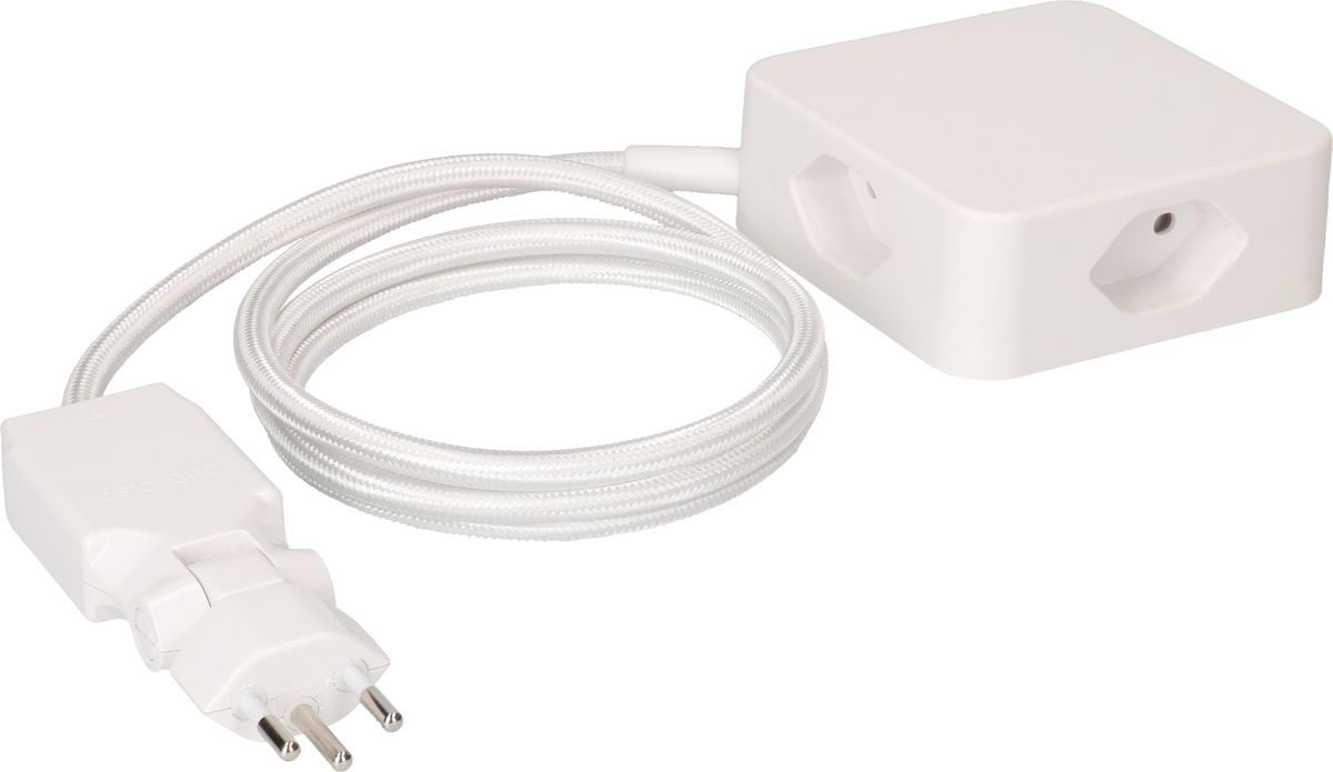 MAX HAURI SPLIT Steckdosenleiste Cube 4x Typ 13 weiss-weiss 2m clip-clap Elektroniktrade Switzerland