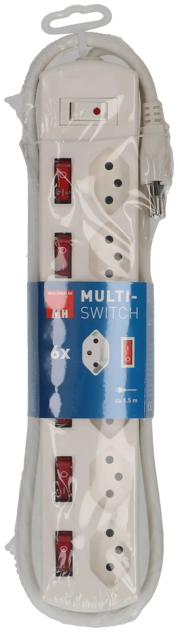 MAX HAURI SPLIT Steckdosenleiste Multi-Switch 6x Typ 13 weiss Elektroniktrade Switzerland