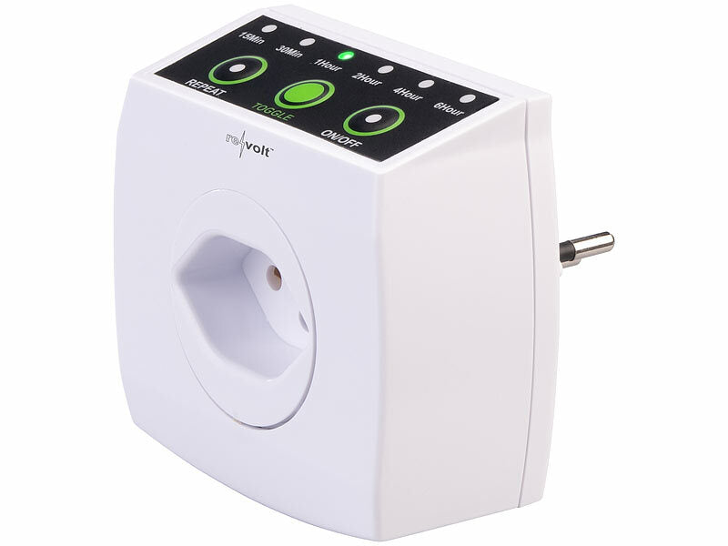 Countdown-Timer für Steckdose Typ J, 15 Min. bis 6 Std., 2.300 W