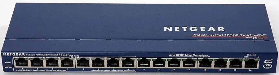 Netgear Netgear 16-Port Fast Ethernet Switch 10/100 Mbps FS116 ( Originalverpackt) elektroniktrade Switzerland