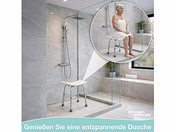 newgen medicals Duschhocker, höhenverstellbar, rutschfeste Füße, bis 136 kg belastbar Elektroniktrade Switzerland