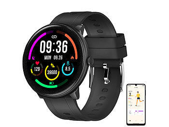 newgen medicals ELESION-kompatible Fitness-Smartwatch, Bluetooth, SpO2, Alexa, IP68 Elektroniktrade Switzerland
