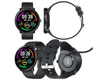 newgen medicals ELESION-kompatible Fitness-Smartwatch, Bluetooth, SpO2, Alexa, IP68 Elektroniktrade Switzerland