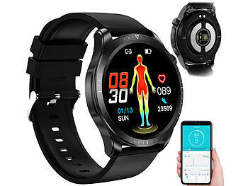 newgen medicals Fitness-Smartwatch, EKG-, Herzfrequenz- & SpO2-Anzeige, App, IP67 Elektroniktrade Switzerland