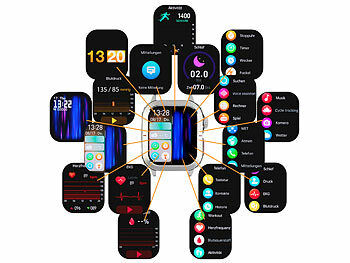 newgen medicals Fitness-Smartwatch mit EKG-, Herzfrequenz- und Blutdruck-Anzeige Elektroniktrade Switzerland