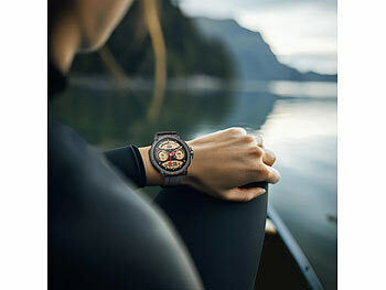 newgen medicals GPS-Fitness-Uhr mit Full-Touch-Glas-Display, Freisprechen, SpO2 Elektroniktrade Switzerland