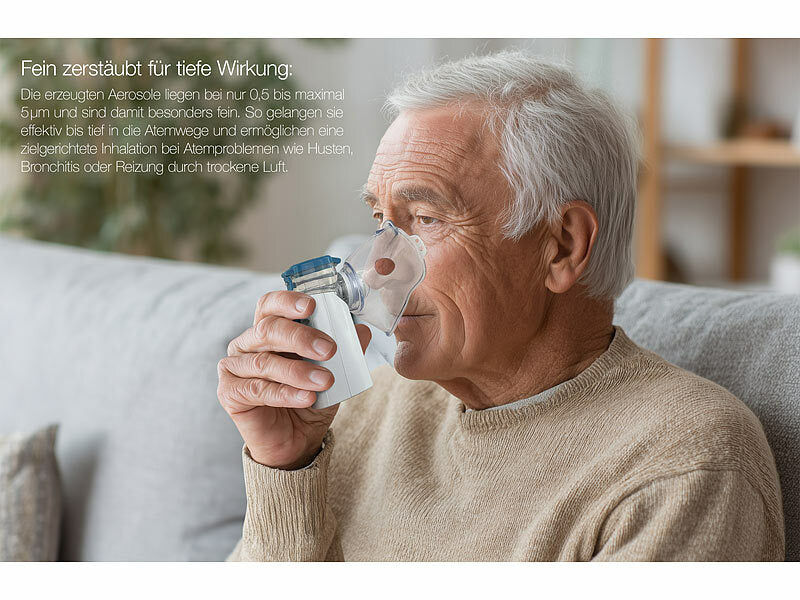 newgen medicals Leises Akku-Inhalationsgerät für Erwachsene & Kinder, 10 ml, USB-C Elektroniktrade Switzerland