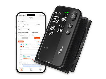 newgen medicals Oberarm-Blutdruckmessgerät, Bluetooth, App, bis 42 cm Oberarmumfang elektroniktrade Switzerland