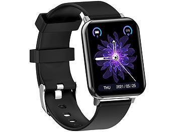 newgen medicals Tuya-kompatible Fitness-Smartwatch, Bluetooth, App, Metall, IP67 Elektroniktrade Switzerland
