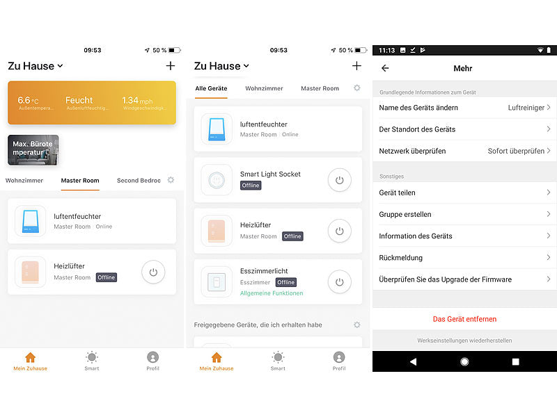 2in1-Luftreiniger & Entfeuchter, App, für Alexa & Google Assistant ( Gebraucht Artikel )