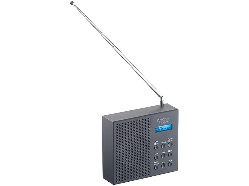 Digitales DAB+/FM-Radio mit Akku, Dual-Wecker, RDS, LCD-Display, Timer