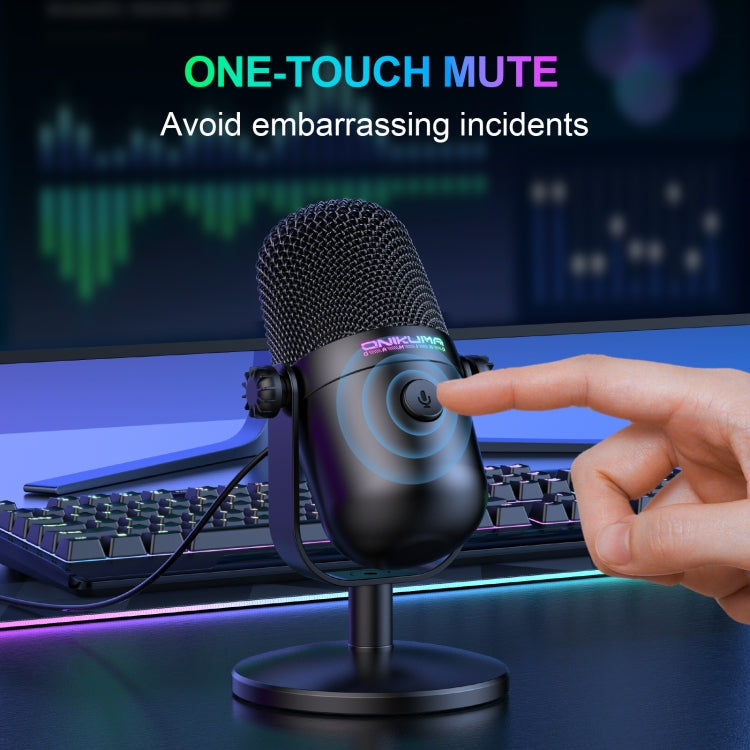 ONIKUMA ONIKUMA M830 USB-Desktop-Kondensatormikrofon mit buntem RGB Elektroniktrade Switzerland