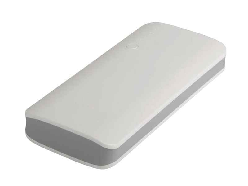 Powerbank 12000mAh mit LED Lampe und 3x USB (Weiß)