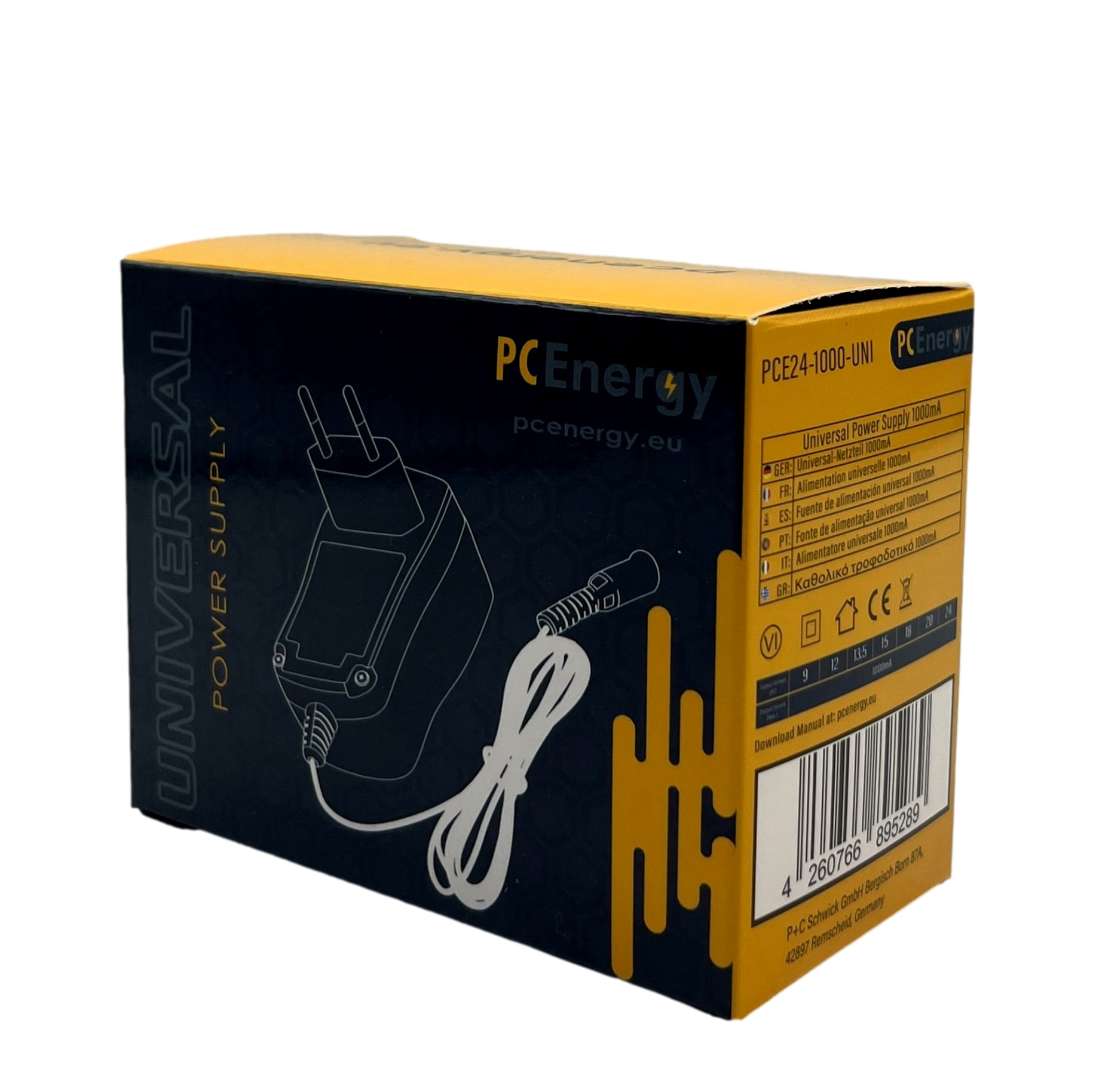 PCEnergy PCE24-1000-UNI Universal Netzteil; 9-24V; 1A; 24W Elektroniktrade Switzerland